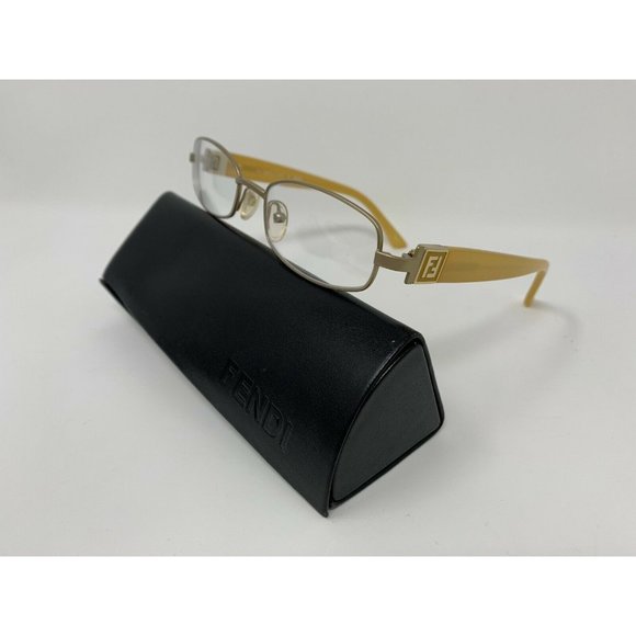 FENDI Eyeglasses F905 Frame 52 [] 19 130 Matte Gold/ Yellow Italy - Picture 1 of 12